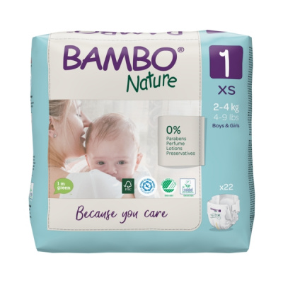 Эко-подгузники Bambo Nature 1 (2-4 кг), 22 шт купить оптом в Махачкале